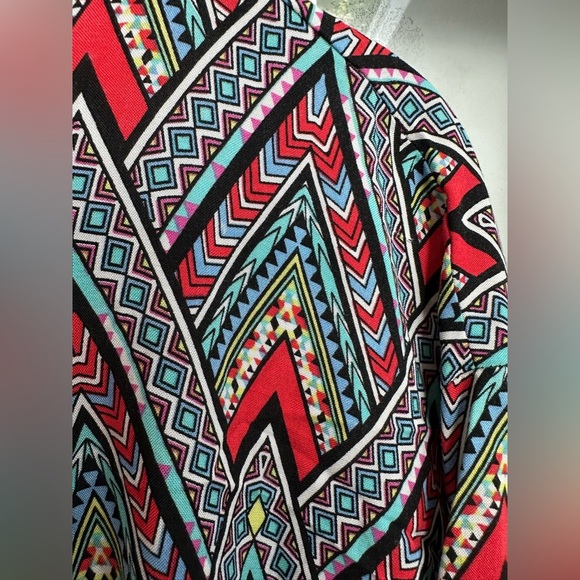 LuLaRoe Shirley Long Open Front Duster Kimono Cardigan Boho Aztec Size M NWT - Picture 4 of 10